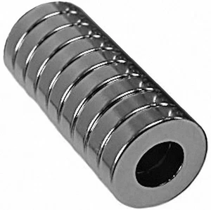1/2" x 1/4" x 1/8" Rings - Neodymium Rare Earth Magnet, Grade N48 - Picture 1 of 1