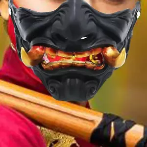 Samurai Mask Dress up Carnival Mask Decorative Costume Gifts Cosplay Props - Picture 1 of 11