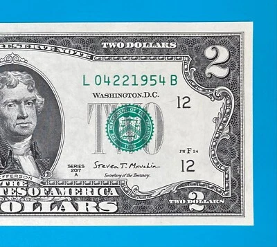 April 22, 1954 : L 04221954 B BIRTHDAY Note $2 Two Dollar Bill *UNC* - Image 1 of 3
