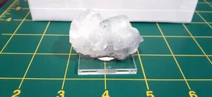 SCHÖN! Miniaturbild - Apophyllit Kristalle auf druzyblauem Chalzedon - Nashik, Indien - Bild 1 von 12