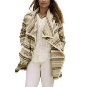 Cárdigan Suéter Matilda Jane Mujer Fair Isle Talla Mediana Boho Western Neutro - Imagen 1 de 10