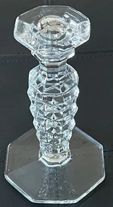 Fostoria American Cube Clear Glass Taper Candlestick Octagon Base 6.25” VTG 1940 - Picture 1 of 4