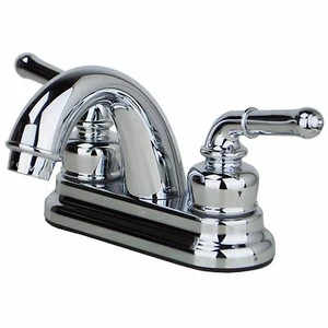 RV Two Handle Non-Metallic Centerset Lavatory Faucet Chrome Finish - Bild 1 von 4
