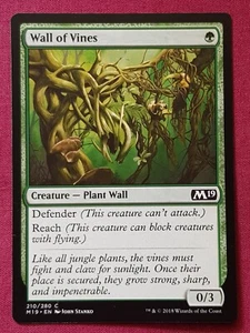 Magic The Gathering 2019 CORE SET M19 WALL OF VINES green card MTG - Picture 1 of 2