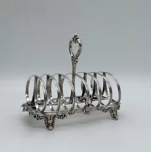 Antique Victorian Sterling Silver Toast Rack London 1857 John Evans - Picture 1 of 7