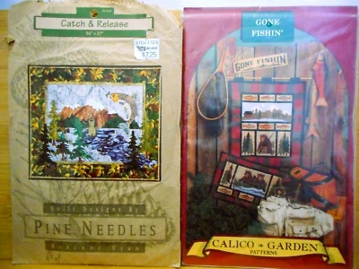 2 Quilt Patterns Catch & Release-Pine Needles & Gone Fishing-Calico Garden  #77 - Image 1 of 4