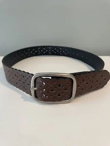 RELIC Woman’s Brown Laser Cut Perforated Leather Belt 38” - Picture 1 of 8