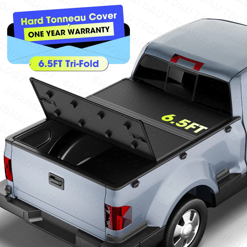 Cubierta Tonneau de caja de camioneta plegable rígida de 6,5 ft FRP para Ford F150 F-150 2004-2014 78,8" Foto 1 de 4