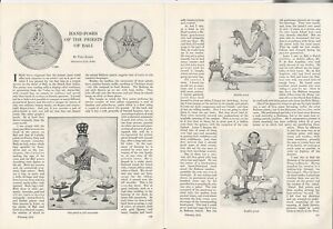 HAND-POSES BALI PRIESTS, 1924 magazine article, hand gestures