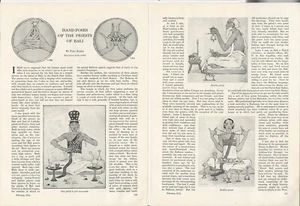 HAND-POSES BALI PRIESTS, 1924 magazine article, hand gestures - Picture 1 of 2