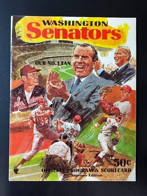 1970 Washington Senators Official Program & Scorecard Richard Nixon Cover - Image 1 of 2