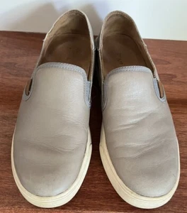 Olukai Pehuea Womens Size 7 Loafers Comfort Gray Leather Slip On Shoes - Picture 1 of 6