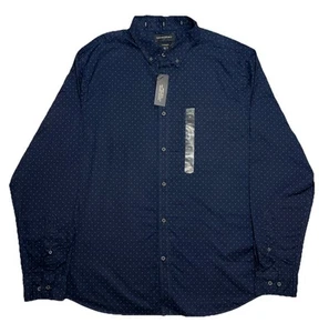 Banana Republic Factory Untucked Button-Down Men's Long Sleeve Shirt Navy XL NWT - Picture 1 of 11