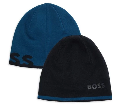 Новый с Ярлыками BOSS Hugo Boss (Hugo Boss зеленый ярлык) двусторонний логотип Beanie шляпа - Изображение 1 из 4