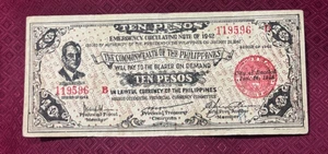FILIPINAS NEGROS OCCIDENTALES 10 PESOS 1942 - MUY BIEN - Imagen 1 de 2