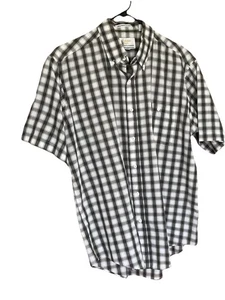 Vtg London Fog Plaid Button Up Short Sleeve Shirt Men’s L Cotton Single Needle - Picture 1 of 7