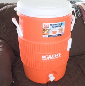 Igloo Beverage Cooler 5 gallon orange and white made in USA - Picture 1 of 13