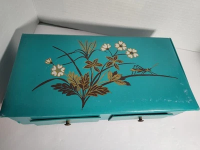 Vintage Floral Painted Jewelry Box with Drawers - Image 1 of 4
