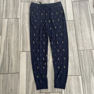 Herren Polo Ralph Lauren Loungewear Pyjama Schlafanzug Hose Medium Navy Blau Logo Print - Bild 1 von 5