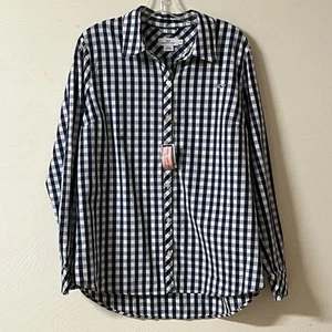Vineyard Vines Women’s Blue Gingham Button Up Shirt 14 Preppy Coastal Grandma - Picture 1 of 9