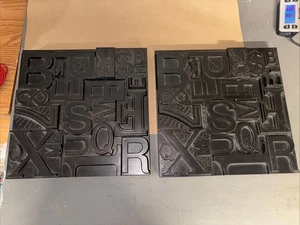 Pair Of Rare MCM Umbra Loft Bill Harvey Design Letter Wall Art Brutalist 12”x12” - Picture 1 of 5