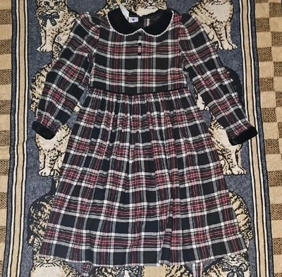 Hartstrings Girls Plaid Dress 6/7 Collar Vintage Flannel  - Image 1 of 4