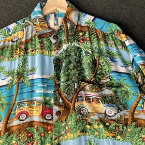 Vintage Kahala Hawaiian Shirt Mens Small Reverse Print AOP Beach Rayon Scenery - Picture 1 of 7