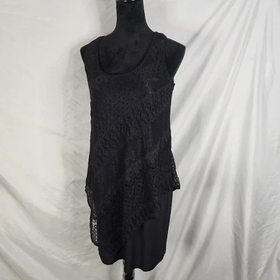 Vestido Vaina Tejido Elástico Blusa Encaje Crochet Vintage SLNY Talla 8 Foto 1 de 4