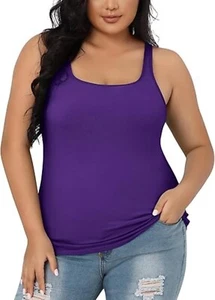 V FOR CITY Women Built in Shelf Bra Vest Plus Size Camisole Adjustable Strap Tan - Picture 1 of 8