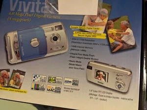 Vivitar ViviCam 3815 4.0MP Digital Camera - Silver blue - Picture 1 of 4