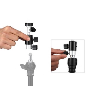 Flash Light Umbrella Stand Bracket Holder Swivel Ballhead with 1/4" 3/8" Adapter