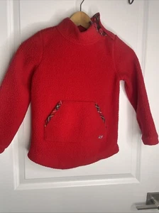 Vineyard vines girl size 5–6 fuzzy fleece comfy warm pullover -red - Picture 1 of 11