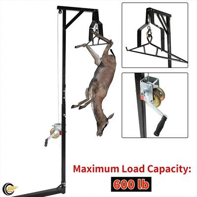 600lb Hitch Game Hoist Hitch Mount Hunting Deer Hoist Winch Lift with Gambrel - Image 1 of 4
