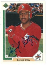 Signed BERNARD GILKEY St. Louis Cardinals Autographed 1991 Upper Deck #16 w/COA