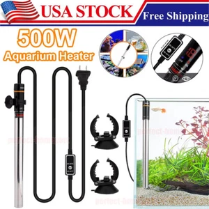 500W LCD Digital Aquarium Heater Anti-Explosion Electronic Thermostat Fish Tank - Picture 1 of 15