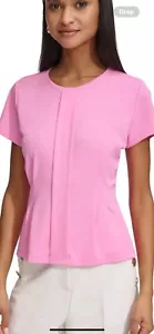 Karl Lagerfeld Short Sleeve Pleat Front Knit Top Size M - Picture 1 of 3