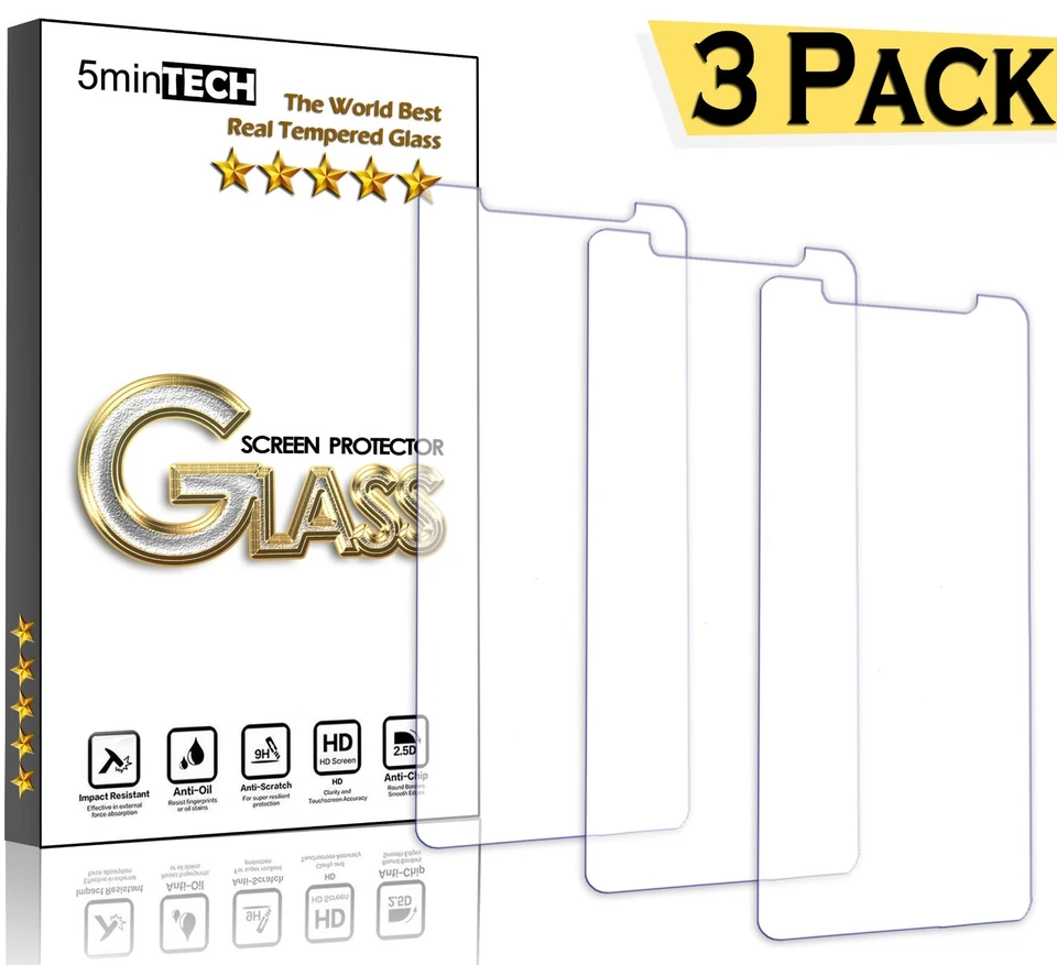 [3 Pack] for iPhone X - Tempered Glass Screen Protector (A+ Quality)  - Image 1 of 1