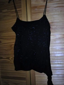DIVERSE Ladies beaded sequin black strappy top size 14 BNWT - Picture 1 of 8