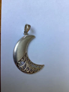 Vintage Silber Halbmond Mond Anhänger - Bild 1 von 5
