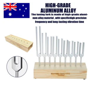 9x Solfeggio Tuning Fork Set with Voice Box for Yoga DNA Healing Sound Therapy - Picture 1 of 15