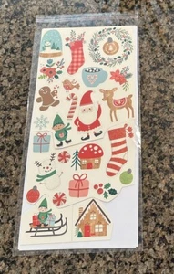 Pebbles COZY & BRIGHT 6x12 Sticker Sheets Christmas Glitter Traditional - Picture 1 of 2