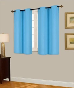 1 PANEL SOLID THERMAL 100% BLACKOUT GROMMET BATHROOM WINDOW CURTAIN DRAPE 54 K54 - Picture 1 of 27