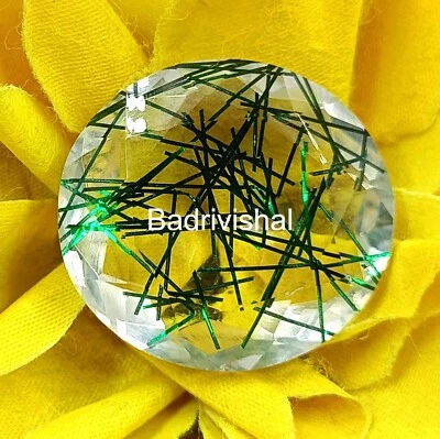 Mind-blowing Green Rutilated Quartz Certified 86 Ct Oval Cut Loose Gemstone 4JUI - Image 1 of 4