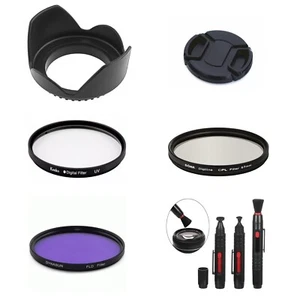 SA24 46mm Camera Bundle Lens Hood Cap UV CPL FLD Filter Brush For Sony Camcorder - Imagen 1 de 7