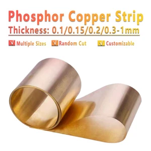 Phosphor Bronze Sheet Plate Thickness 0.1mm-1mm Metal Sheet Foil Plate Strip - Photo 1 sur 12