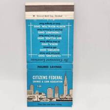 Vintage Matchcover Citizens Federal Savings and Loan Cleveland Ohio City Skyline