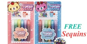 Glitter Glue set of 6 colour 15ml Glitter Glue Stick Free Sequins - Picture 1 of 4
