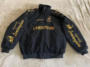Unisex Adults Lamborghini F1 Team Racing Embroidery Cotton Padded Zip Jacket - Picture 1 of 11