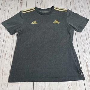 Adidas Tango Soccer Futbol Jersey Womens Medium Gray Gold Short Sleeve Shirt - Picture 1 of 8