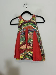 Missoni Girls Vintage 70’s Colorful Sleeveless Eyelet Dress 8 Yrs Size 128 - Picture 1 of 12